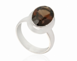 Silver Ring SMOKING TOPAZ