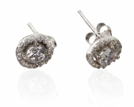 Silver Earrings with Zircons Orion