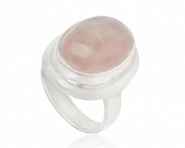 Silver Ring Rose Quartz 15 x 20 mm