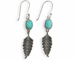 Larimar Earrings Silver Feather