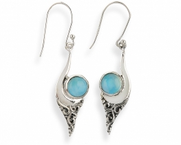 Srebrni uhani Larimar Vintage