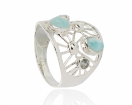 Prstan Larimar Art Deco