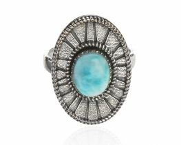 Silver Ring Larimar Helios