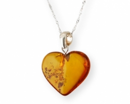 Amber pendant MY HEART