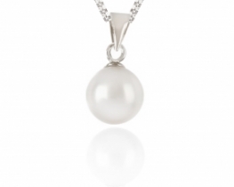 Pearl Pendant Snow White 6 - 8 mm