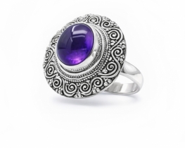 Srebrn prstan ARIANA Ametist