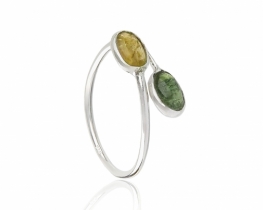 Silver Ring Tourmaline DUO