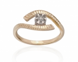 Zlat diamantni prstan Evil Eye