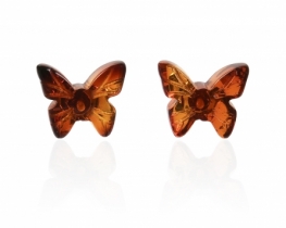 Srebrni uhani jantar Papillon