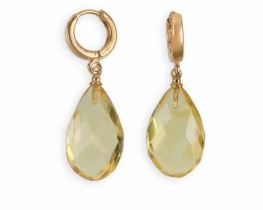 Pozlačeni jantar uhani Calypso