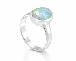 Srebrn prstan Opal Love Smile 7 x 9 mm