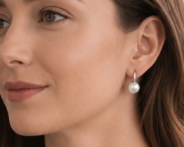 Zlati biserni uhani MIRAMAR 10,5 mm