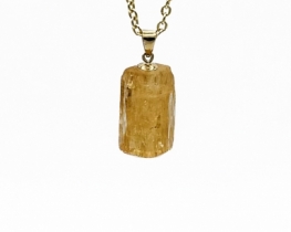 Zlat obesek Imperialni topaz 12 x 19 mm