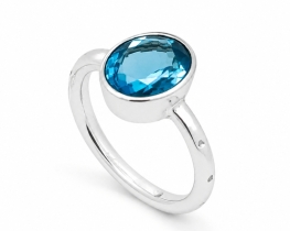Prstan Modri topaz AZZURRO 10 × 12 mm