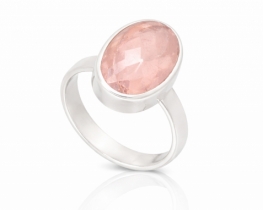 Silver Ring Pink Morganite