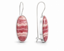Silver Earrings Rhodochrosite Premium