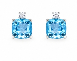 Srebrni uhani Sky Blue Topaz Duo Star