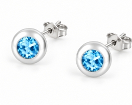 Srebrni uhani Modri Topaz – Neptun
