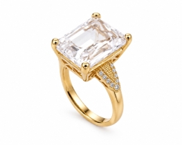 Rock Crystal Gold Vermeil Ring