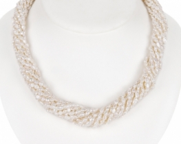 Pearl Necklace Natural Pearls 3 x 4 mm
