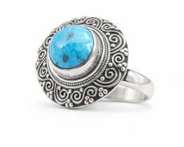 Srebrn prstan turkiz ARIANA