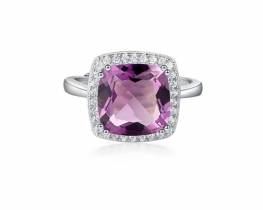 Silver Ring Amethyst Love Beam Metropolis