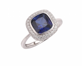 Silver Ring Blue Sapphire LB Metropolis