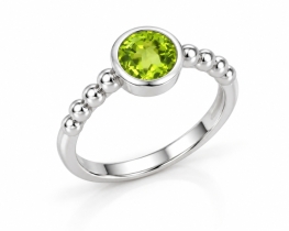 Srebrn prstan Peridot GEA