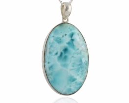 Silver Pendant Larimar AA