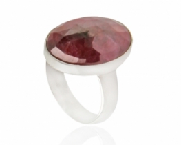 Silver Ring Ruby Rose