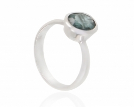 Silver Ring OPUS Green Kyanite 