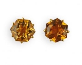 Srebrni uhani COGNAC CITRIN 8 mm