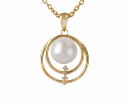 Pearl Necklace Orion with White Sapphires