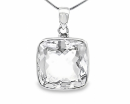 Silver Pendant Crystal Quartz SQ 20 & 23 mm