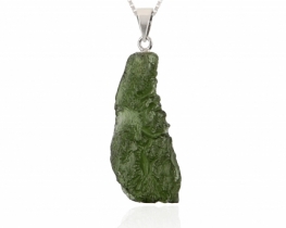 Pendant Moldavite Moravian 12 x 29 x 10 mm