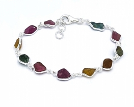 Silver Bracelet Tourmaline 8 x 10 mm