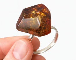 Srebrn prstan Baltic Green