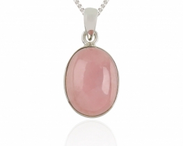 Silver Pendant Morganite 14 x 18 mm