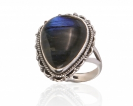 Ring Aurora Vintage – labradorite Teardrop 