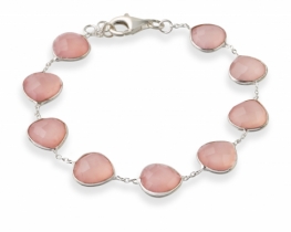 Silver Bracelet Rose Quartz Tears