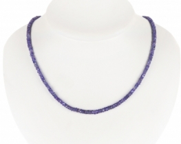Tanzanit ogrlica Luminus 3.5 mm – srebrna in zlata