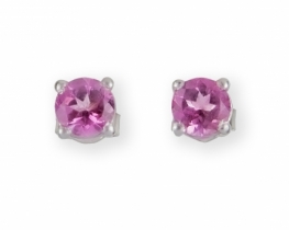 Silver Earrings Pink topaz 