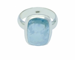 Silver Ring Aquamarine Ocean