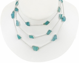 Aquamarine Silver Necklace - 3R