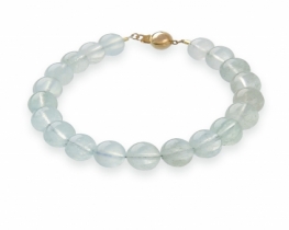 Gold Aquamarine Bracelet 8 mm