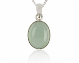 Silver Pendant Aquamarine 14 x 18 mm