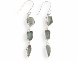 Silver Earrings Aquamarine Natur