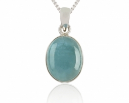 Silver Pendant Aquamarine 15 x 20 mm