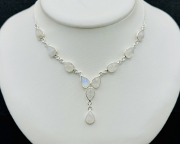 Silver necklace ALADIN Moonstone