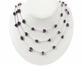 Amethyst Silver Necklace 3R